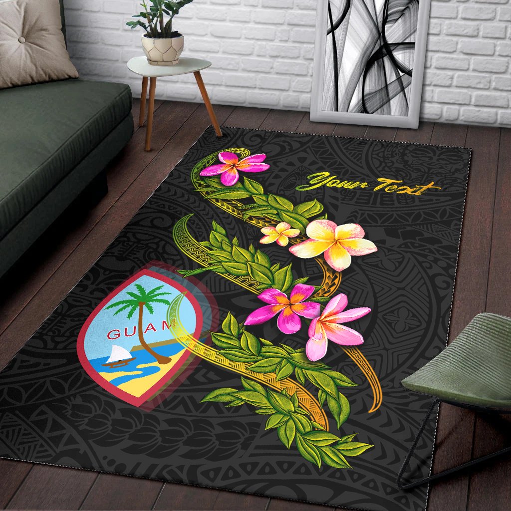 Guam Polynesian Custom Personalised Area Rug - Plumeria Tribal