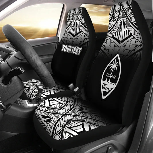 Federated States of Micronesia Car Seat Covers - FSM Seal Polynesian Tattoo Fog Black