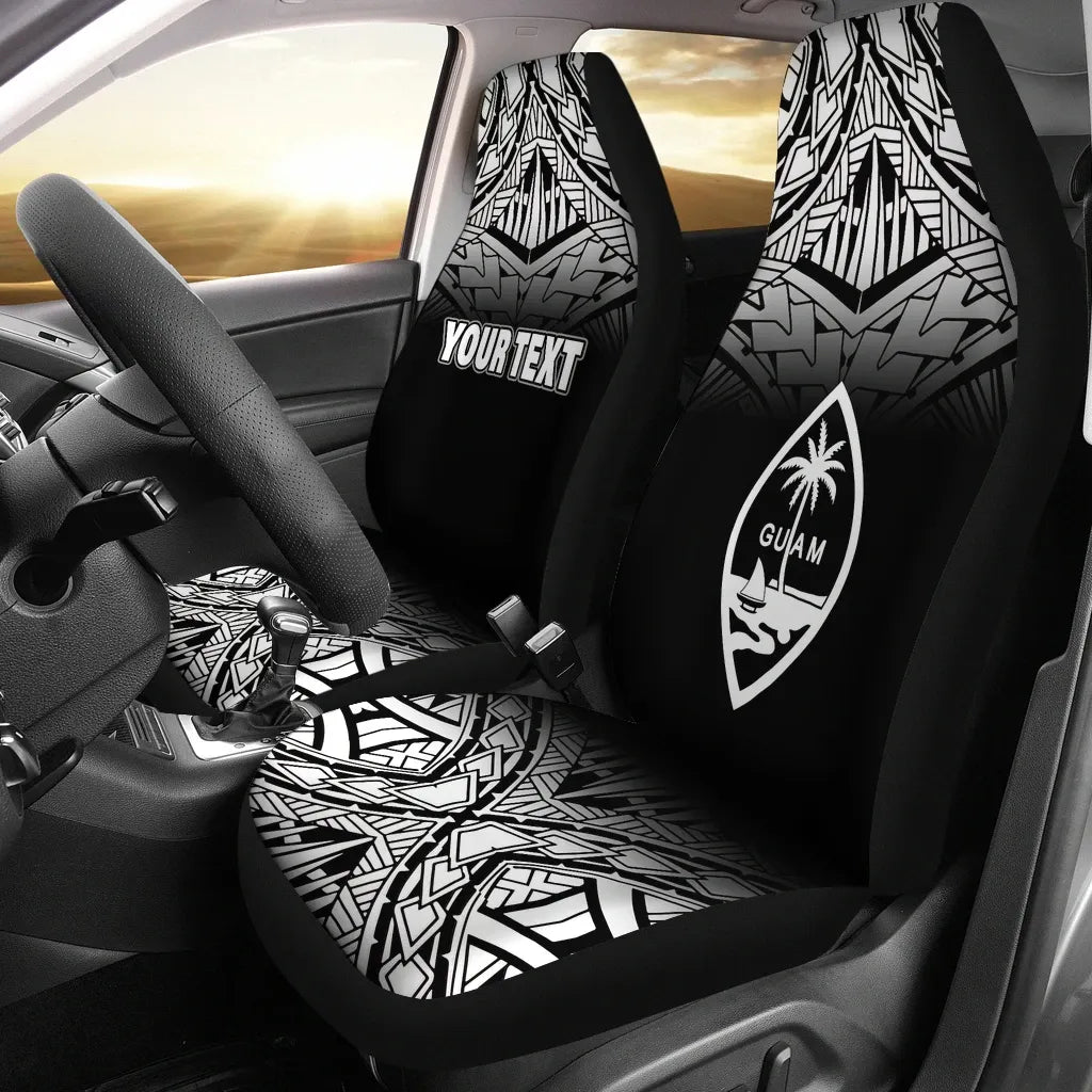 Federated States of Micronesia Car Seat Covers - FSM Seal Polynesian Tattoo Fog Black