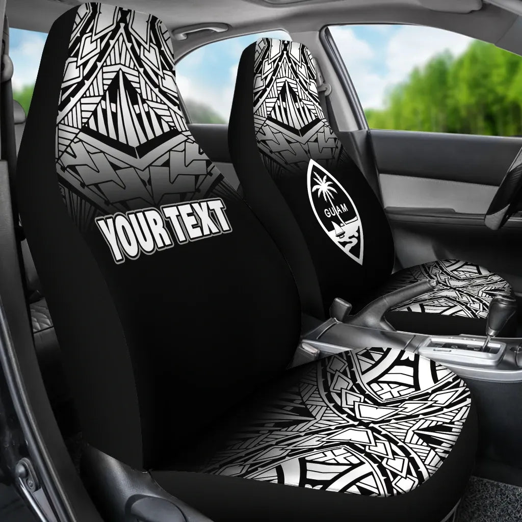Federated States of Micronesia Car Seat Covers - FSM Seal Polynesian Tattoo Fog Black