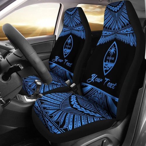 Guam Polynesian Custom Personalised Car Seat Covers - Pride Blue Version
