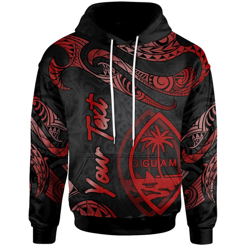 Guam Polynesian Custom Personalised Hoodie - Poly Tattoo Red Version