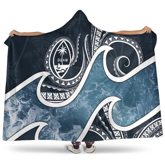 Guam Polynesian Hooded Blanket - Ocean Style