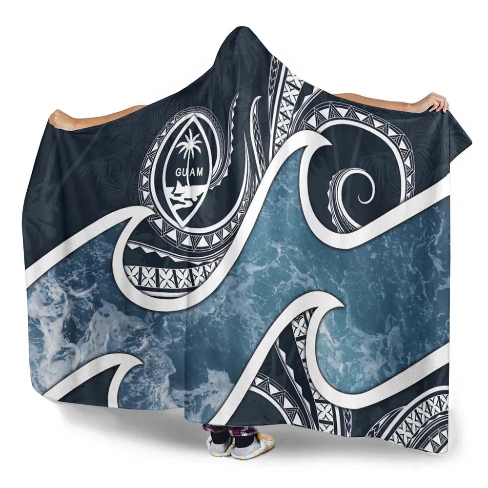Guam Polynesian Hooded Blanket - Ocean Style