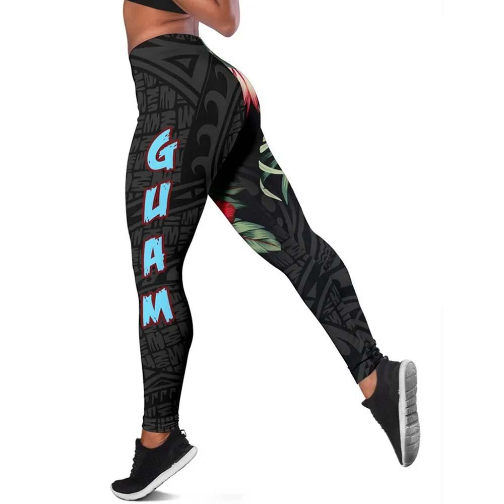 Guam Polynesian Legging - Hibiscus Coat of Arms