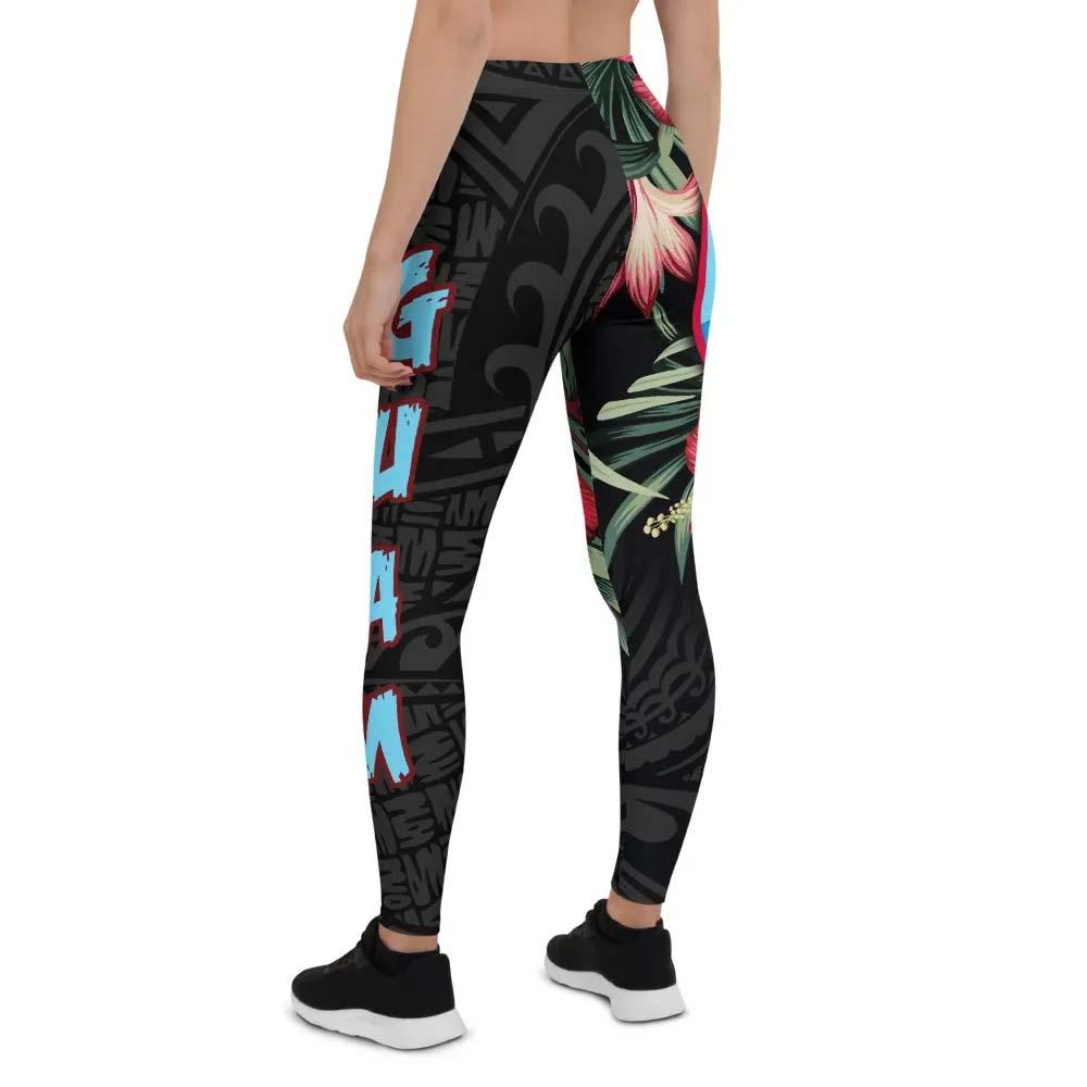 Guam Polynesian Legging - Hibiscus Coat of Arms
