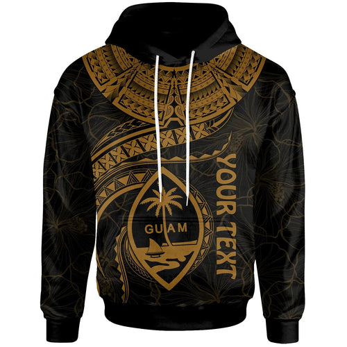 Guam Polynesian Personalised Hoodie - Guam Waves (Golden)