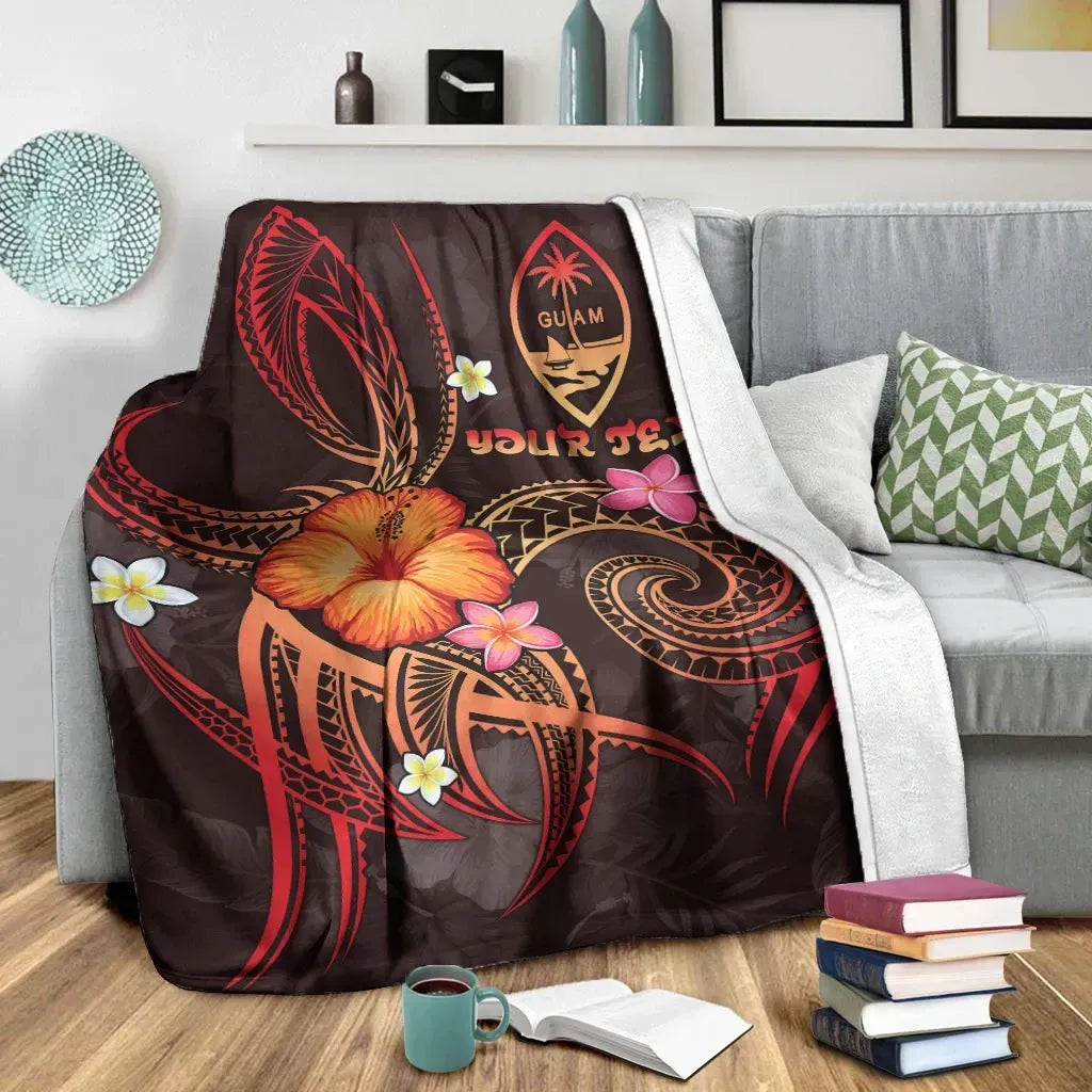 Guam Polynesian Personalised Premium Blanket - Legend of Guam (Red)