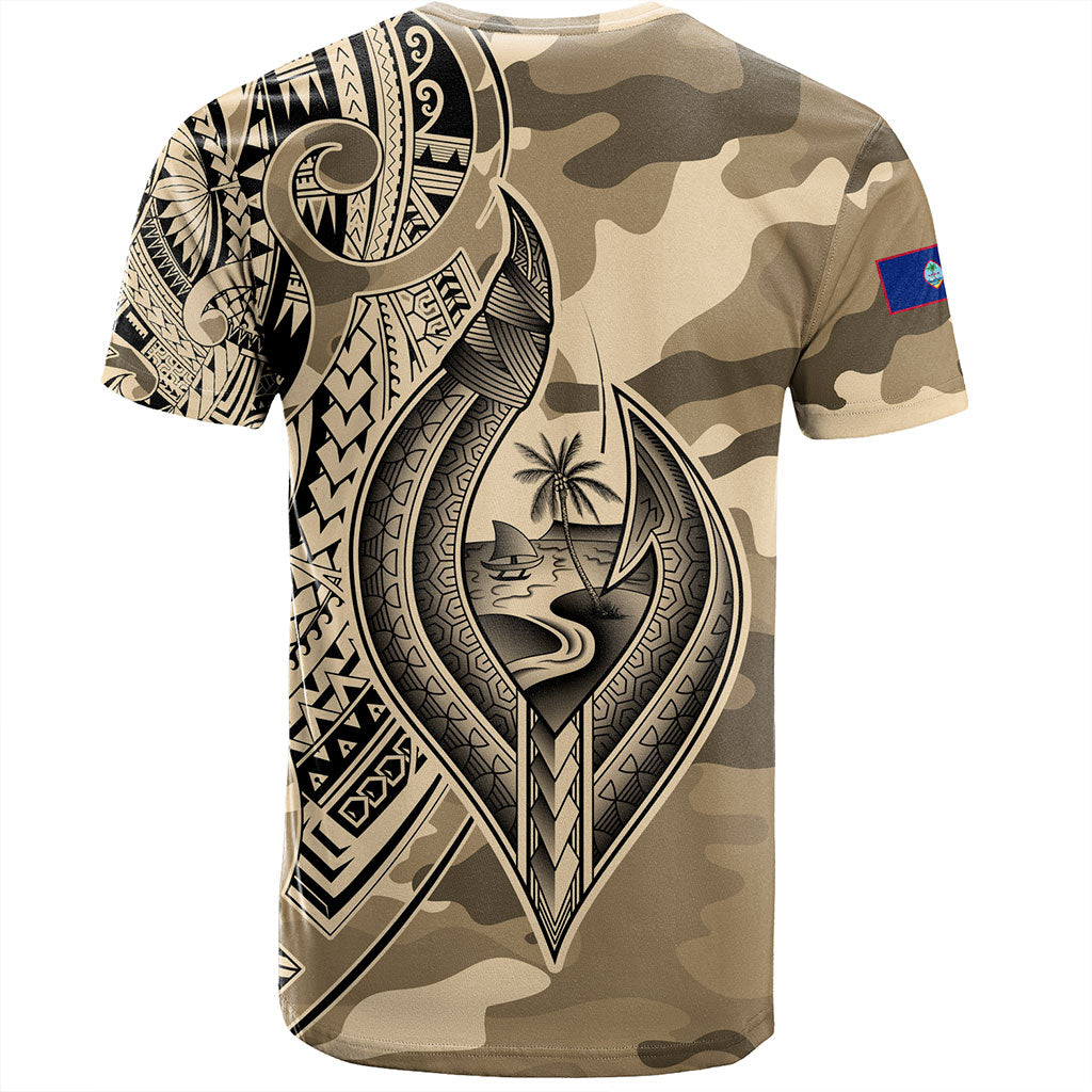 Guam T-Shirt Hafa Adai Tribal Tattoo With Camouflage Pattern