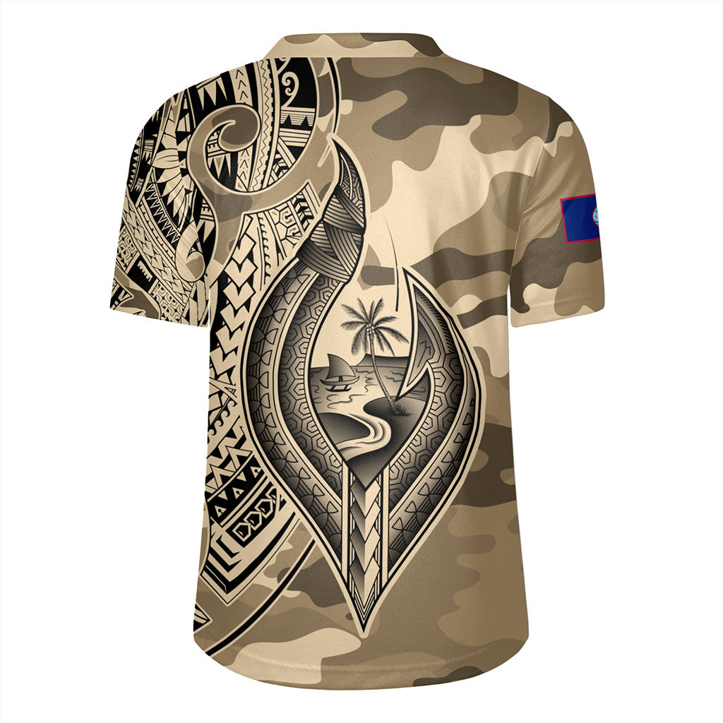 Guam Rugby Jersey Hafa Adai Tribal Tattoo With Camouflage Pattern