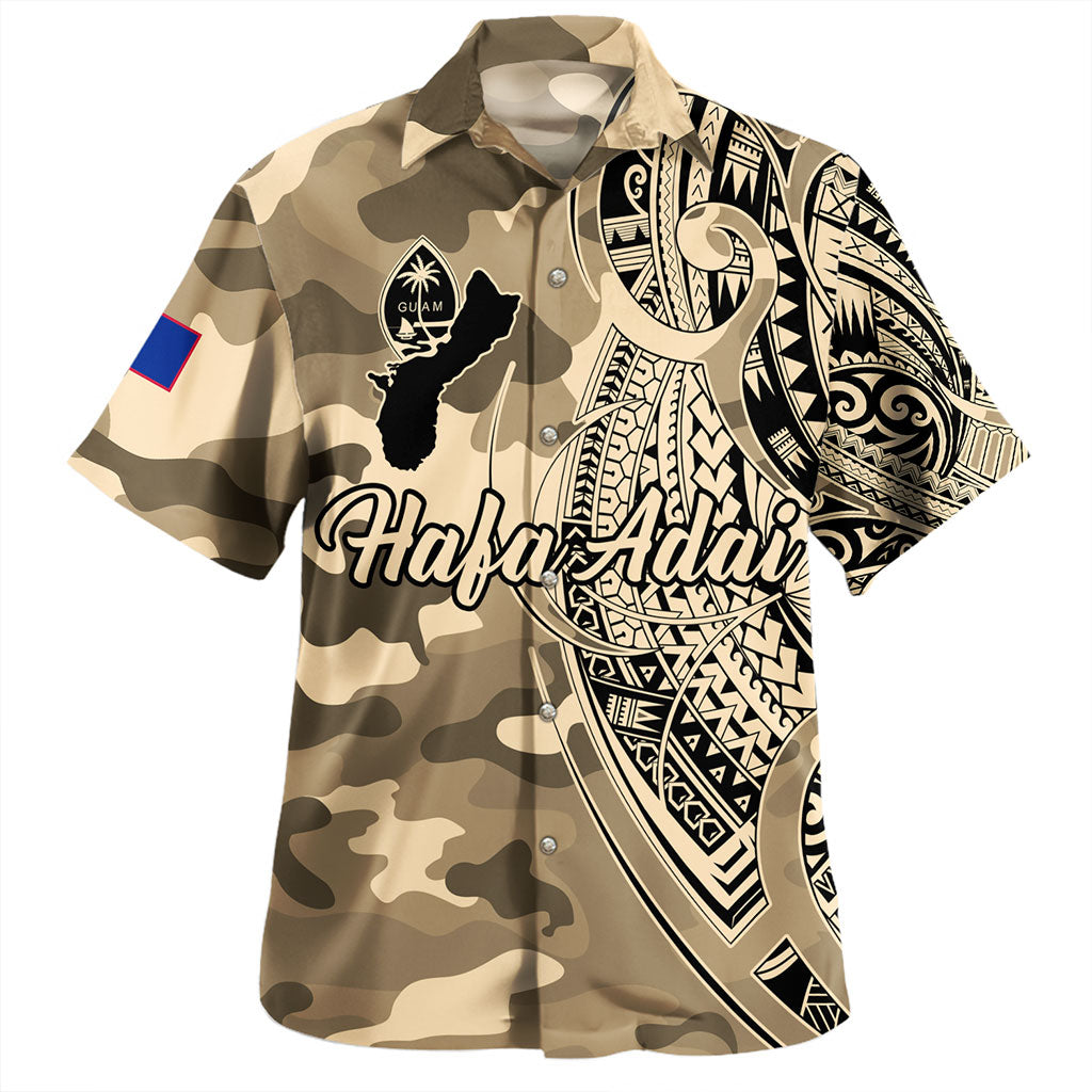 Guam Custom Hawaiian Shirt Polynesian Tattoo Style