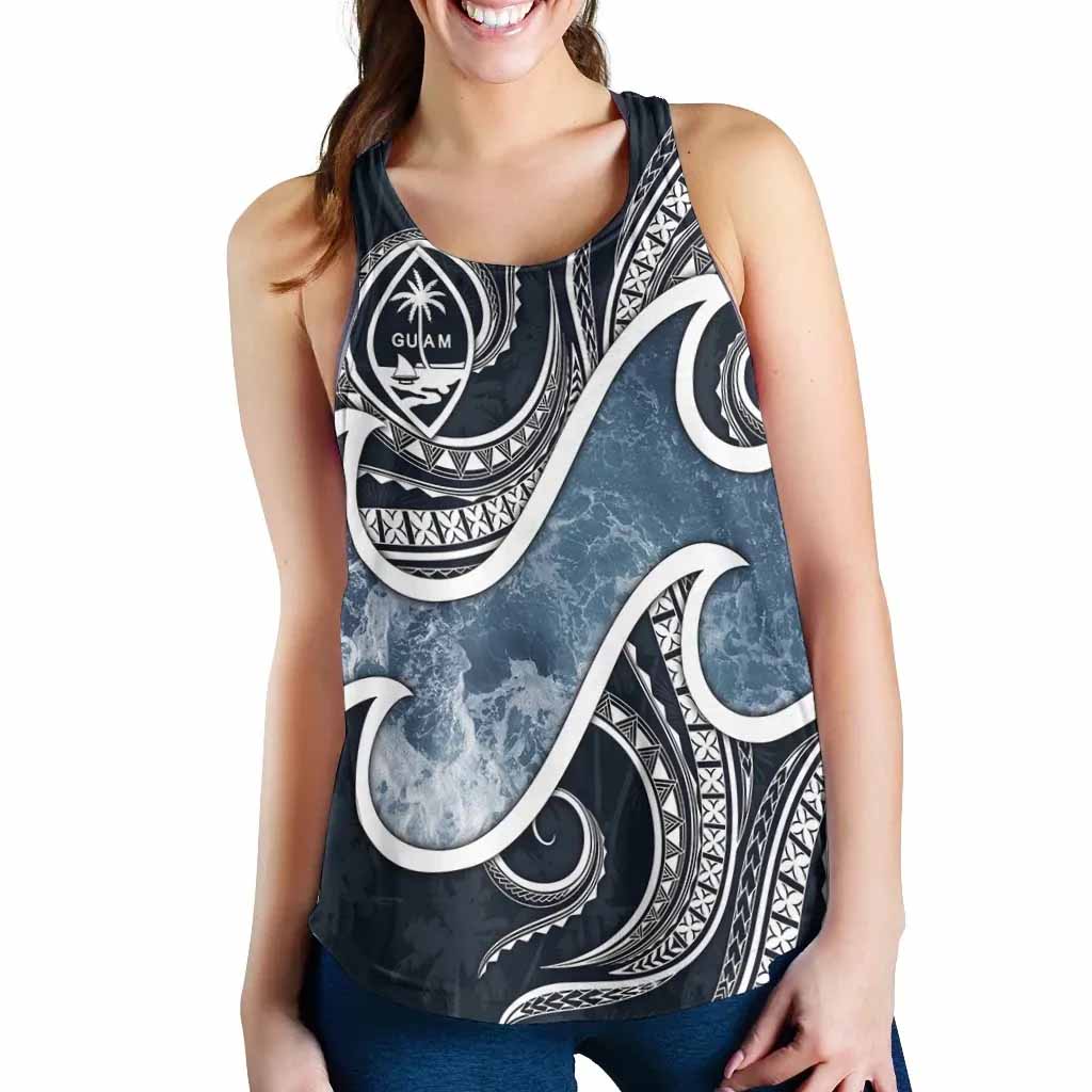 Guam Polynesian Women Racerback Tank - Ocean Style