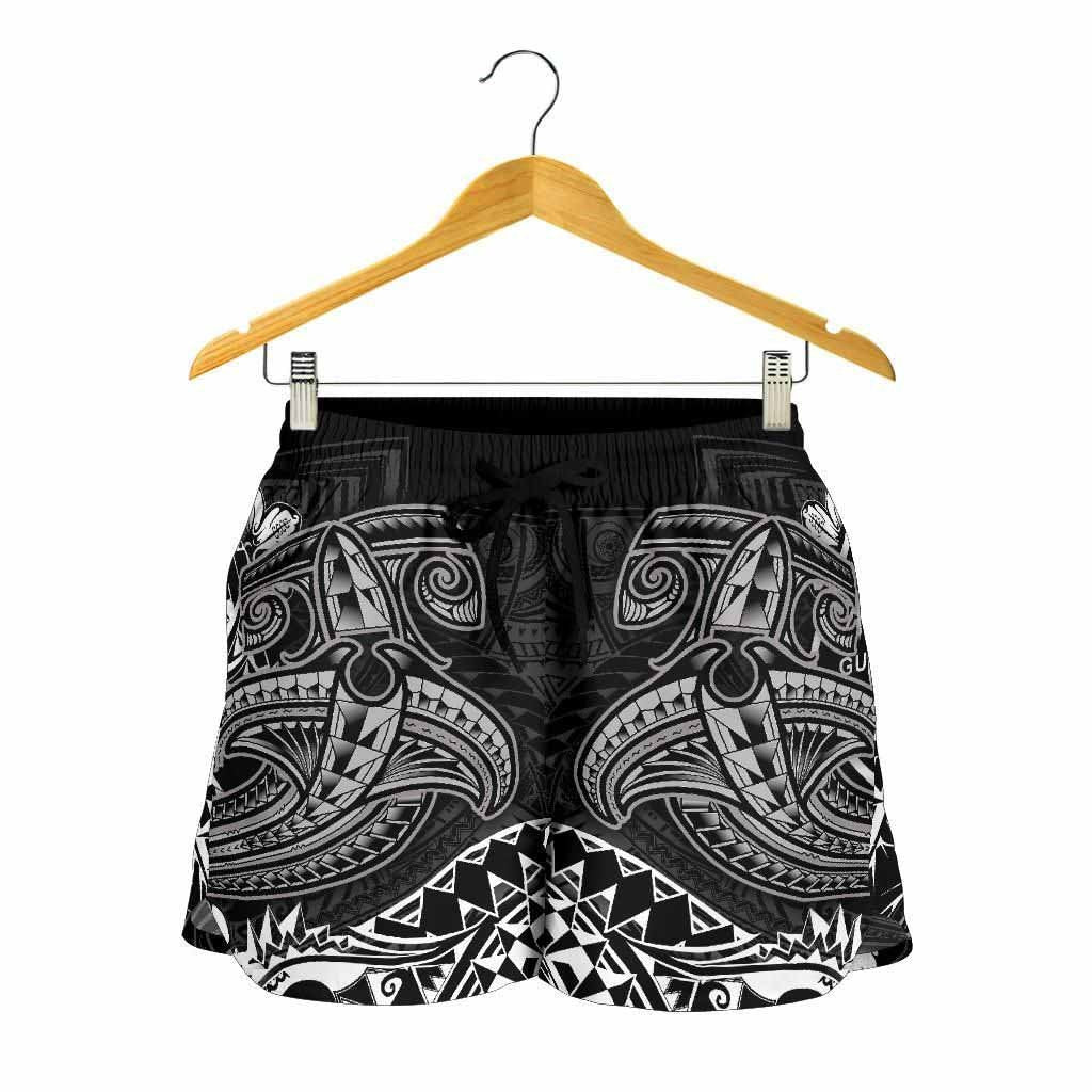 Guam Polynesian Women Shorts - White Shark Polynesian Tattoo
