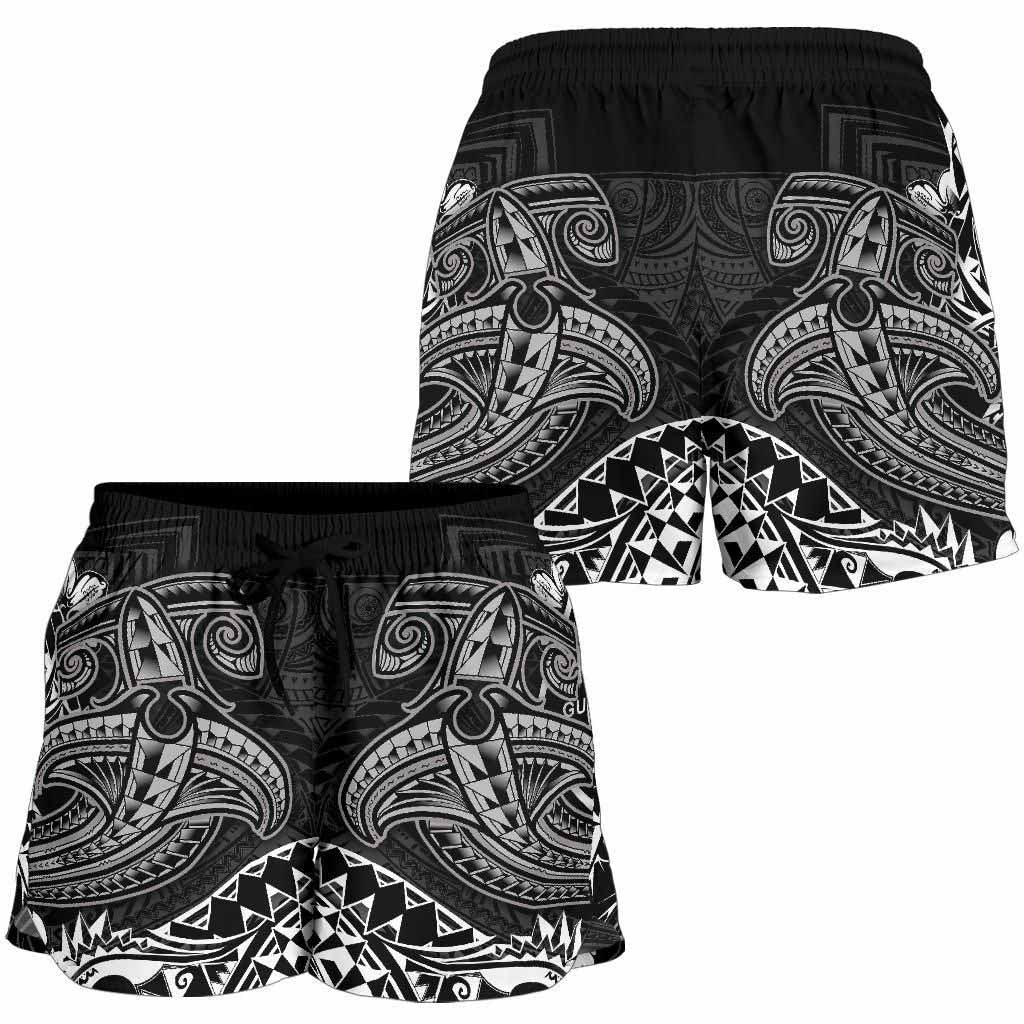 Guam Polynesian Women Shorts - White Shark Polynesian Tattoo