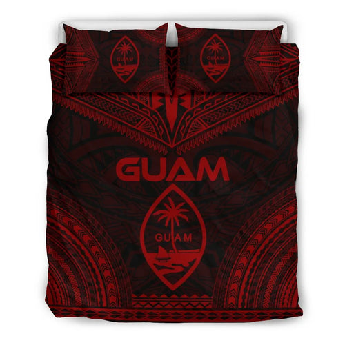 Guam Polynesian Chief Duvet Cover Set - Red Version