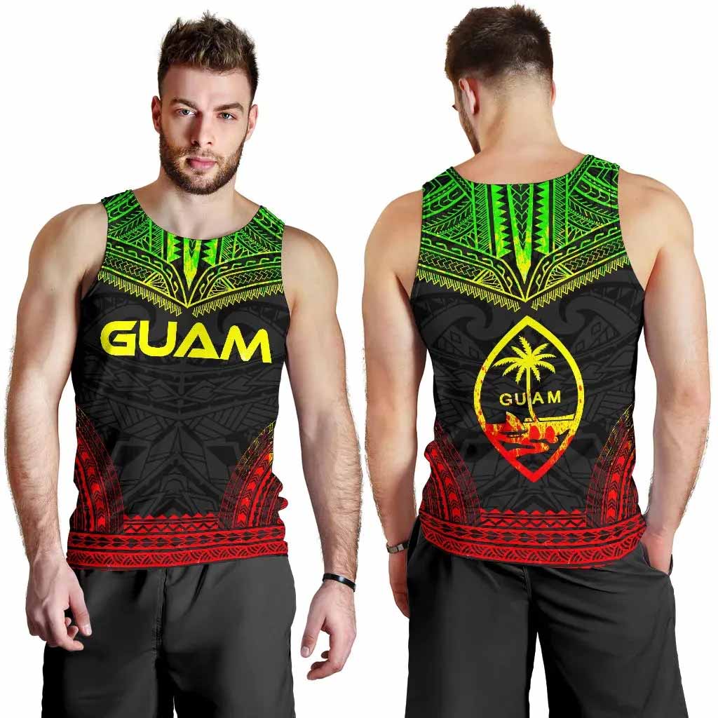 Guam Men Tank Top - Polynesian Chief Reggae Version