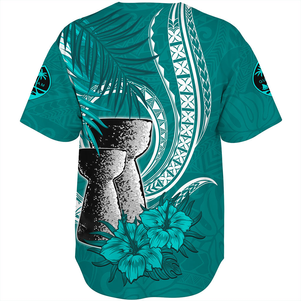 Guam Baseball Shirt Tribal Latte Stone Tropical Style