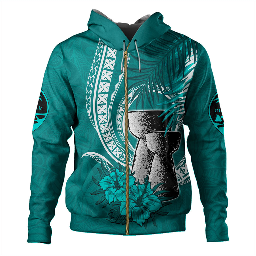 Guam Hoodie Tribal Latte Stone Tropical Style