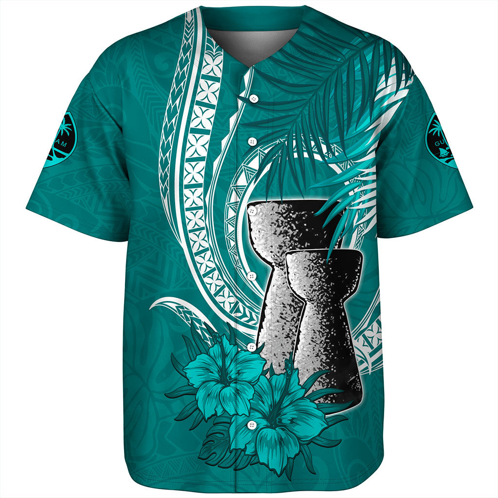 Guam Baseball Shirt Tribal Latte Stone Tropical Style
