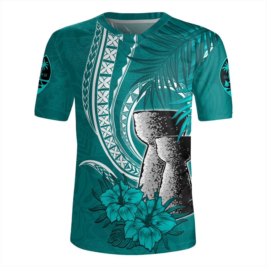 Guam Rugby Jersey Tribal Latte Stone Tropical Style