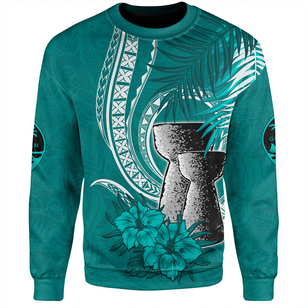 Guam Sweatshirt Tribal Latte Stone Tropical Style