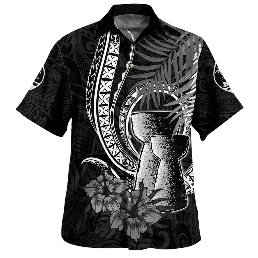 Guam Custom Personalised Hawaiian Shirt Chief Tattoo Patterns Style Sage Green