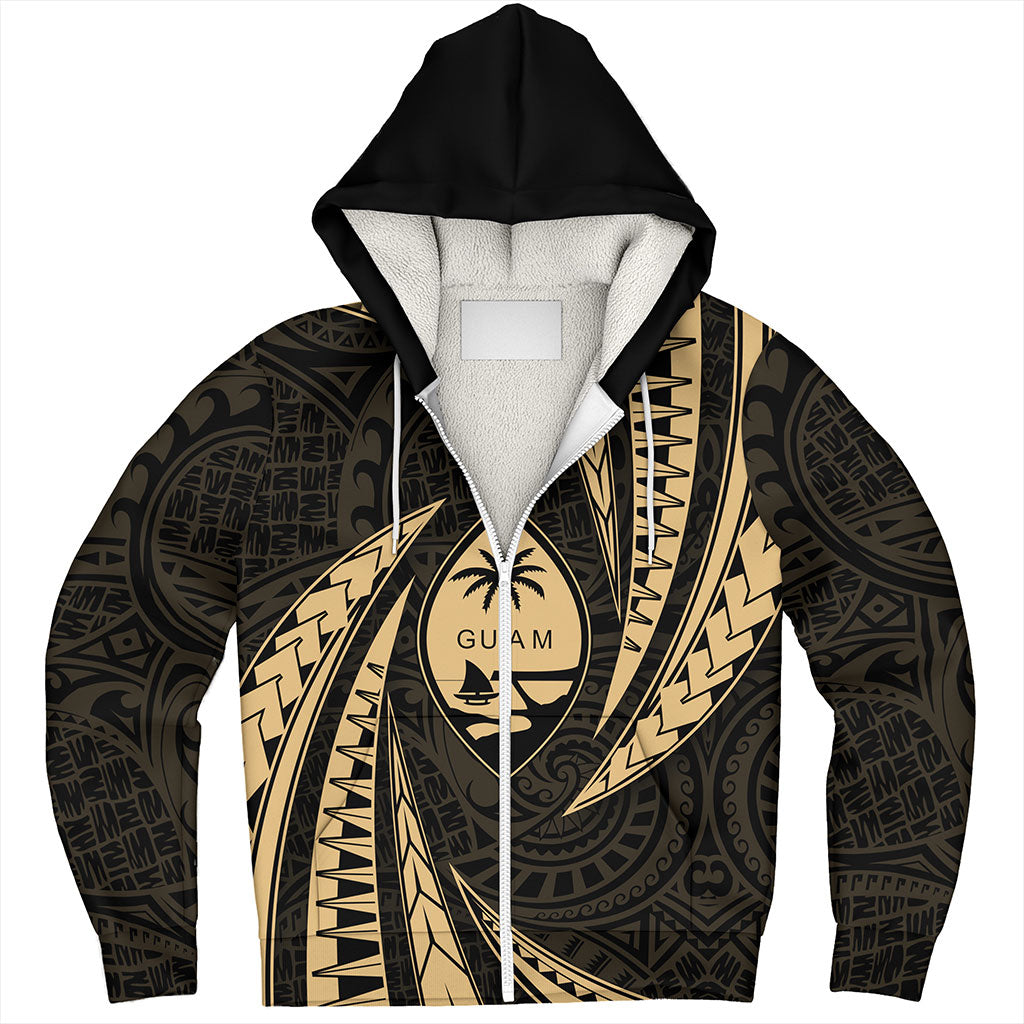 Guam Sherpa Hoodie Micronesian Tribal Wave