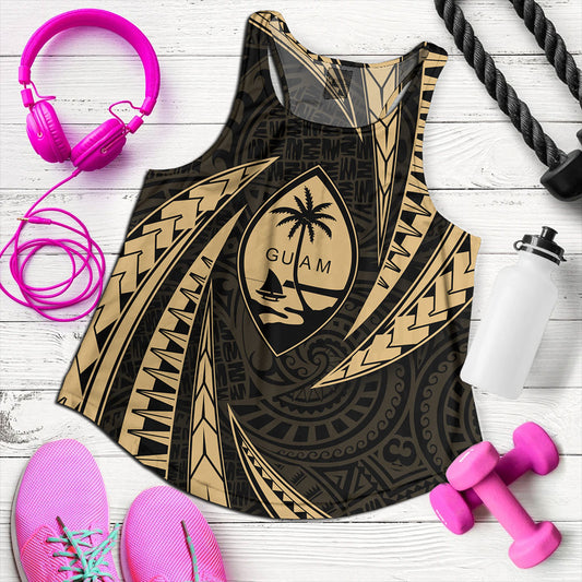 Guam Women Tank Micronesian Tribal Wave
