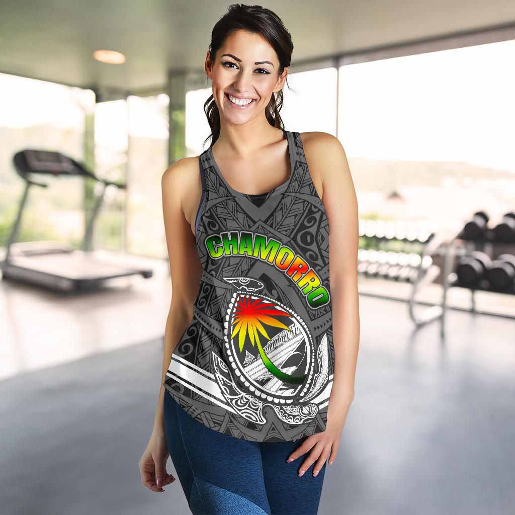 Guam Women Racerback Tank - Turtle Guam Seal Chamorro