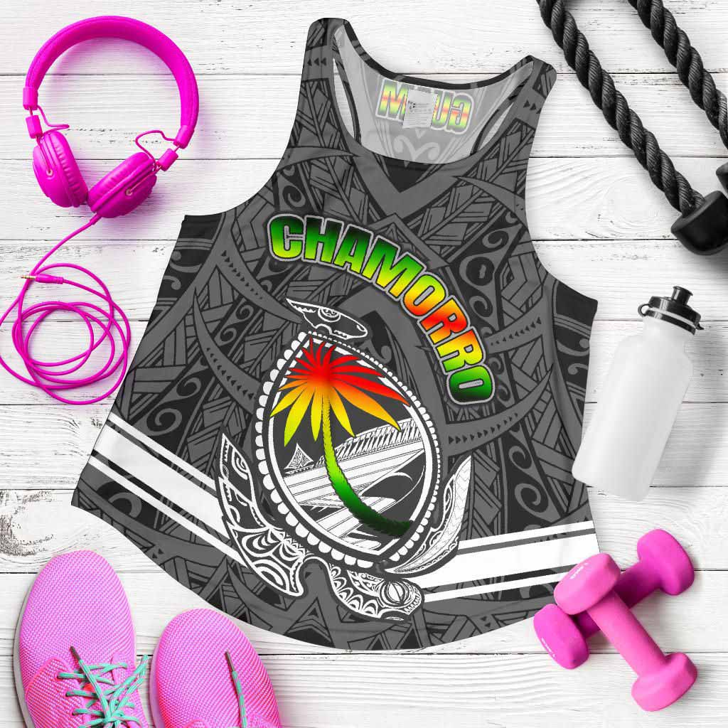 Guam Women Racerback Tank - Turtle Guam Seal Chamorro