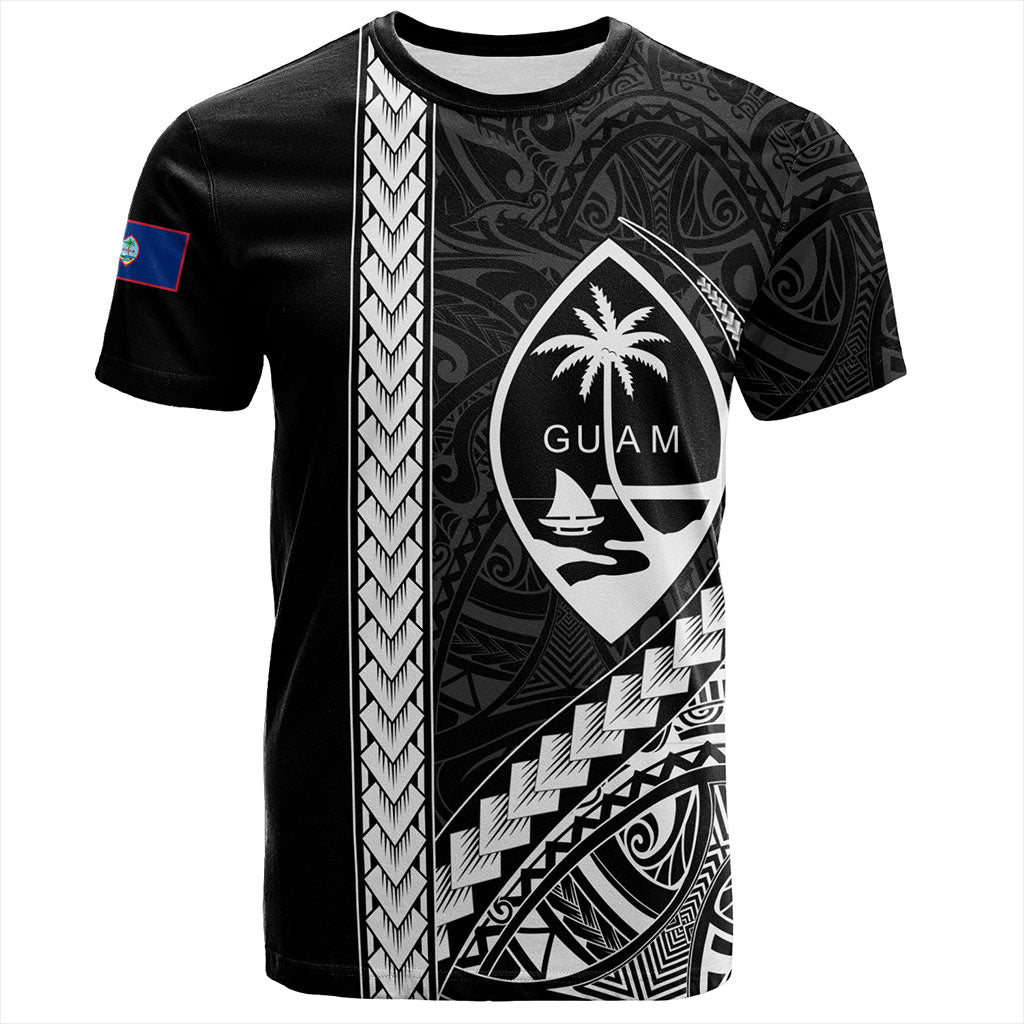 Guam T-Shirt Tribal Micronesian Coat Of Arms Gray