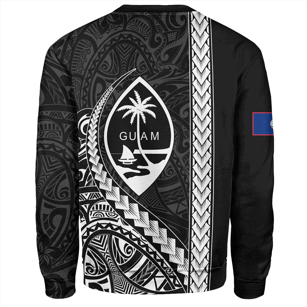 Guam Sweatshirt Tribal Micronesian Coat Of Arms Gray