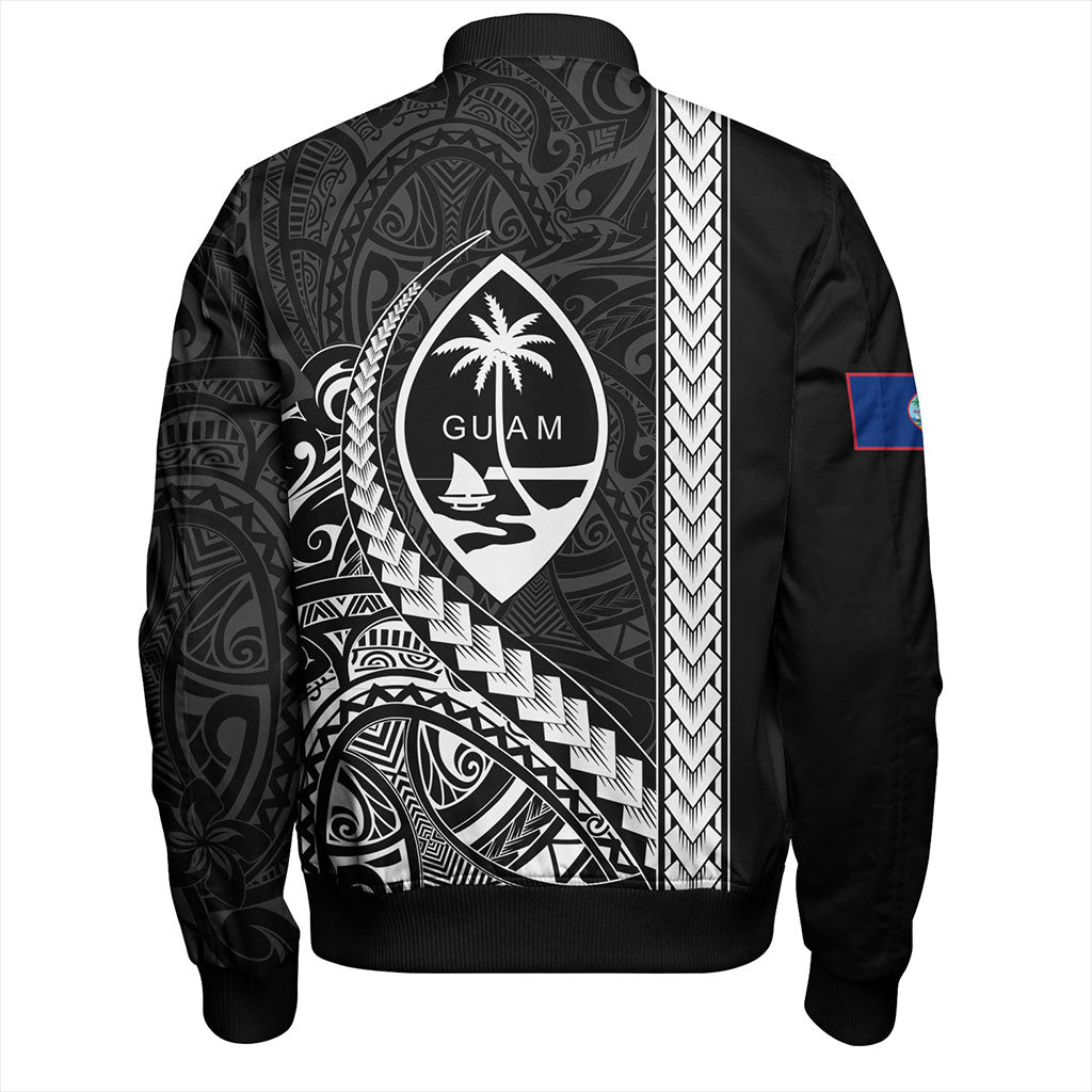 Guam Bomber Jacket Tribal Micronesian Coat Of Arms Gray