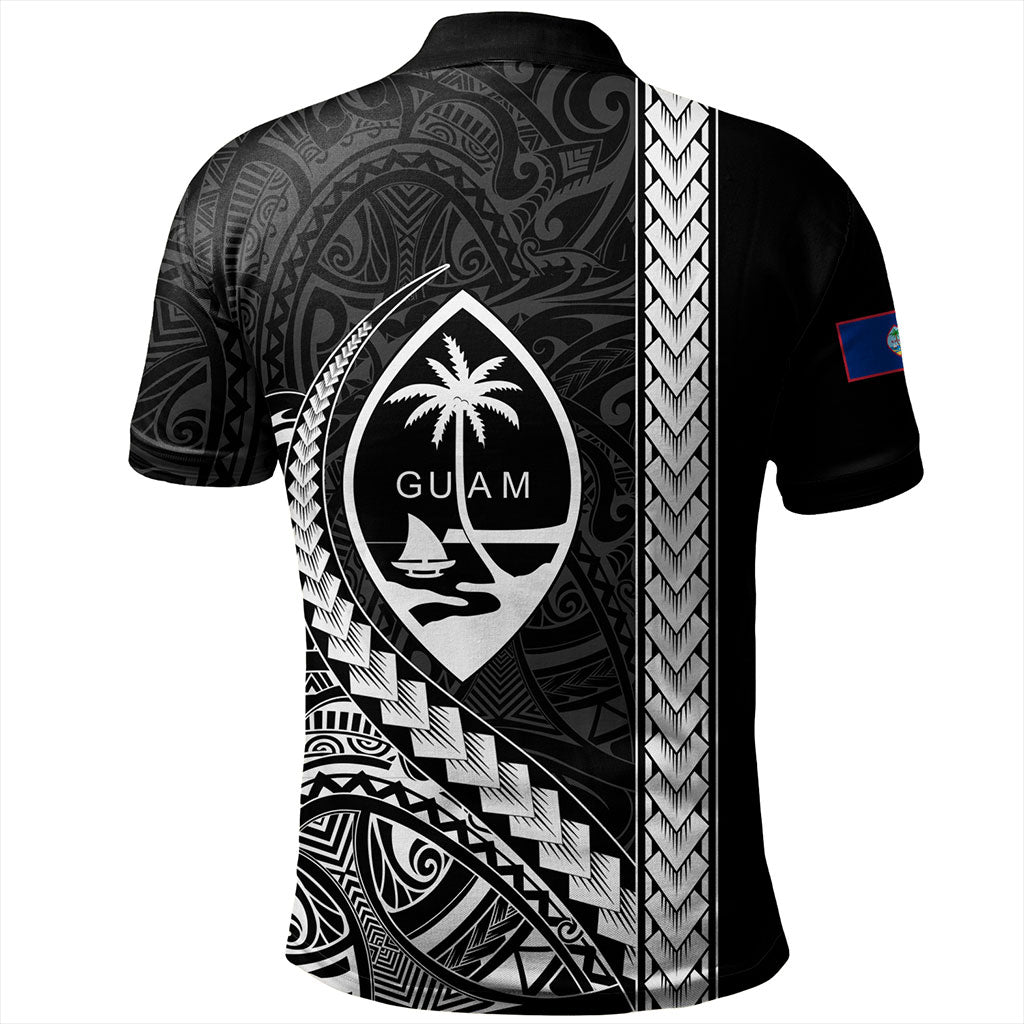 Guam Polo Shirt Tribal Micronesian Coat Of Arms Gray