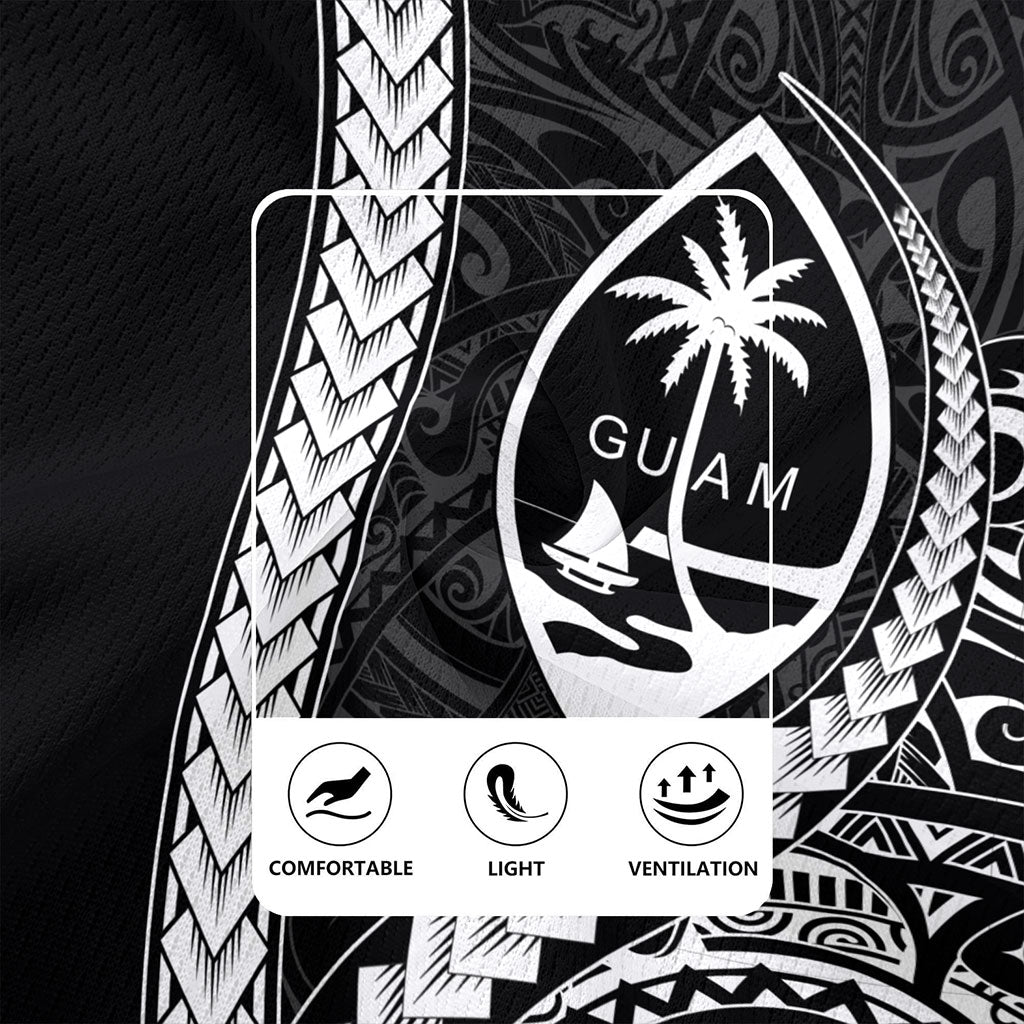 Guam Rugby Jersey Tribal Micronesian Coat Of Arms Gray