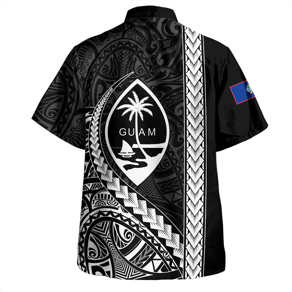 Guam Hawaiian Shirt Tribal Micronesian Coat Of Arms Gray