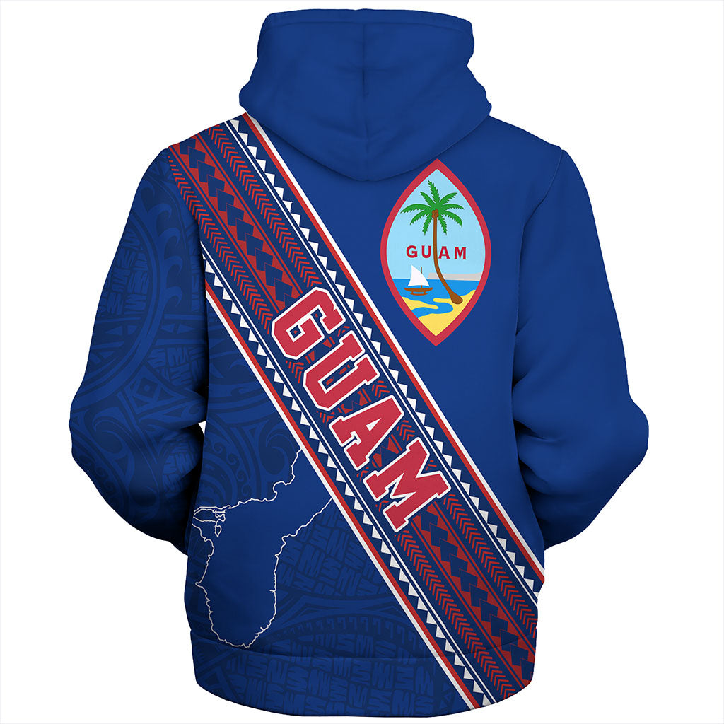 Guam Sherpa Hoodie Flag And Coat Of Arms