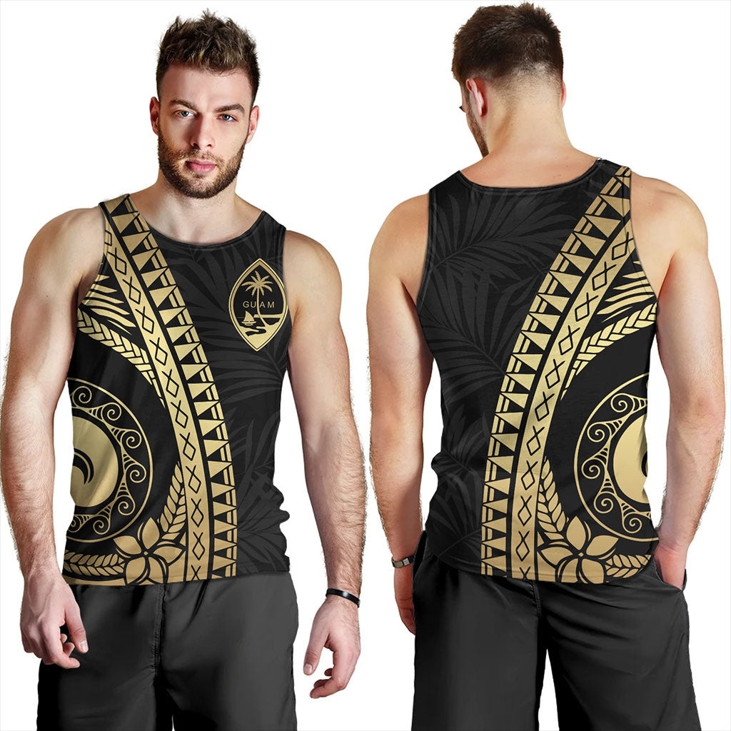 Guam Tank Top Tribal Pattern Golden