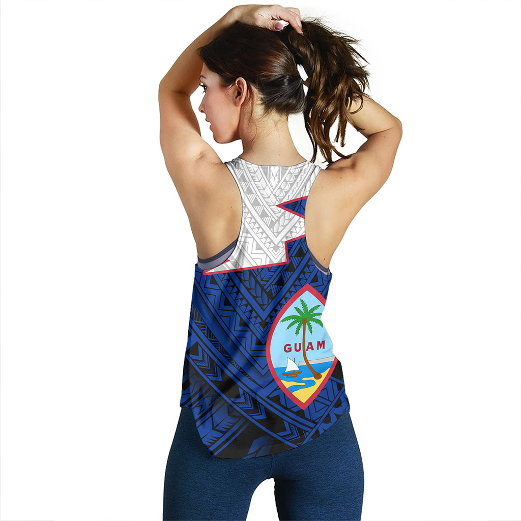 Guam Women Tank Polynesian Tattoo Flag And Coat Of Arms
