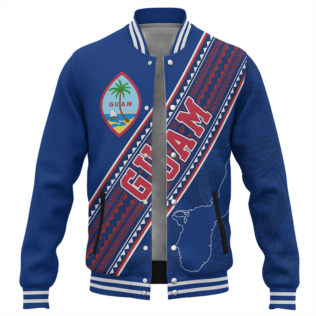 Guam Baseball Jacket Flag And Coat Of Arms
