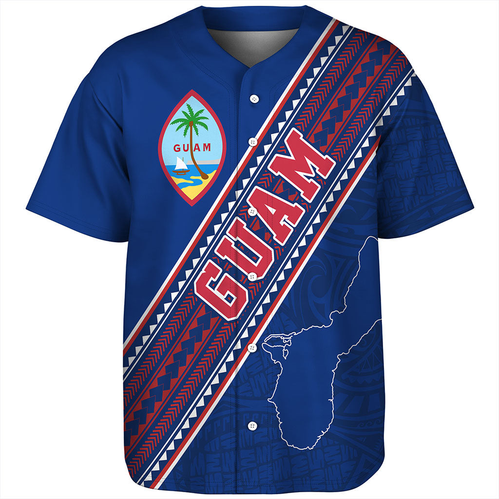 Guam Baseball Shirt Flag And Coat Of Arms