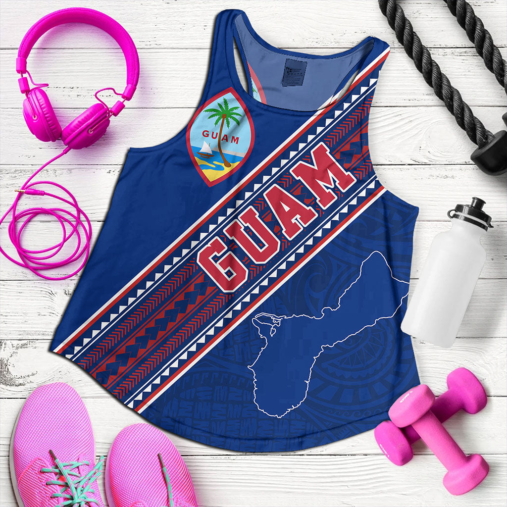 Guam Women Tank Flag And Coat Of Arms
