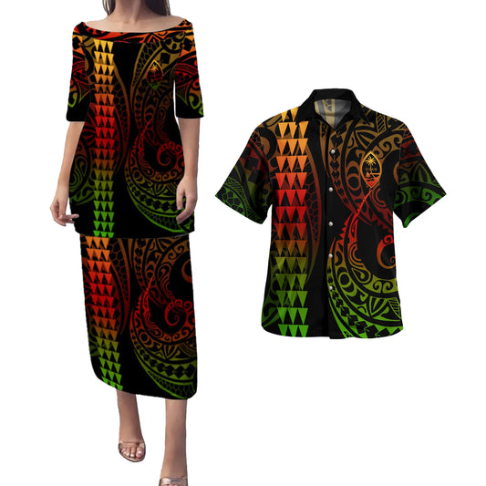 Guam Combo Puletasi And Shirt Kakau Style Reggae