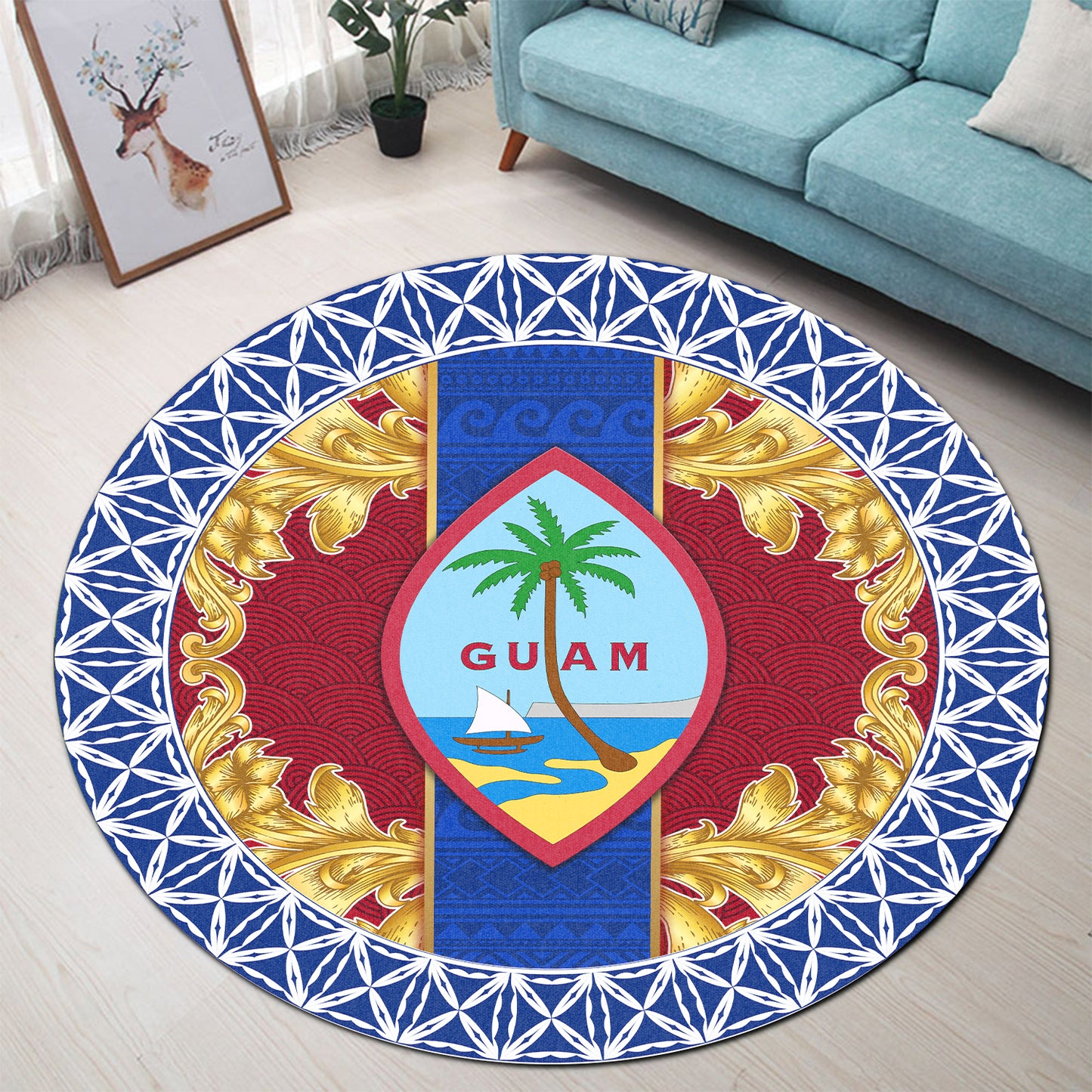 Guam Round Rugs Royal Vinatge Style