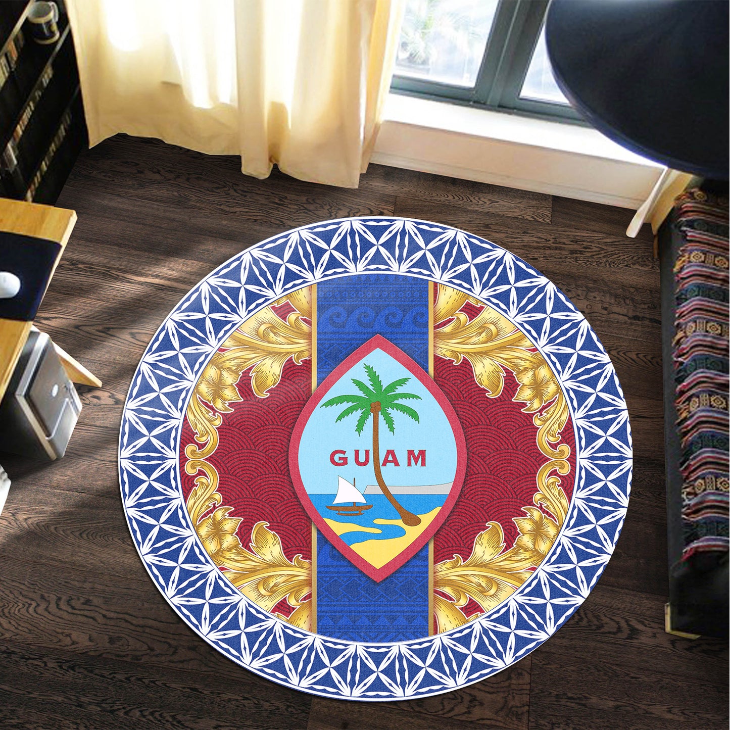 Guam Round Rugs Royal Vinatge Style
