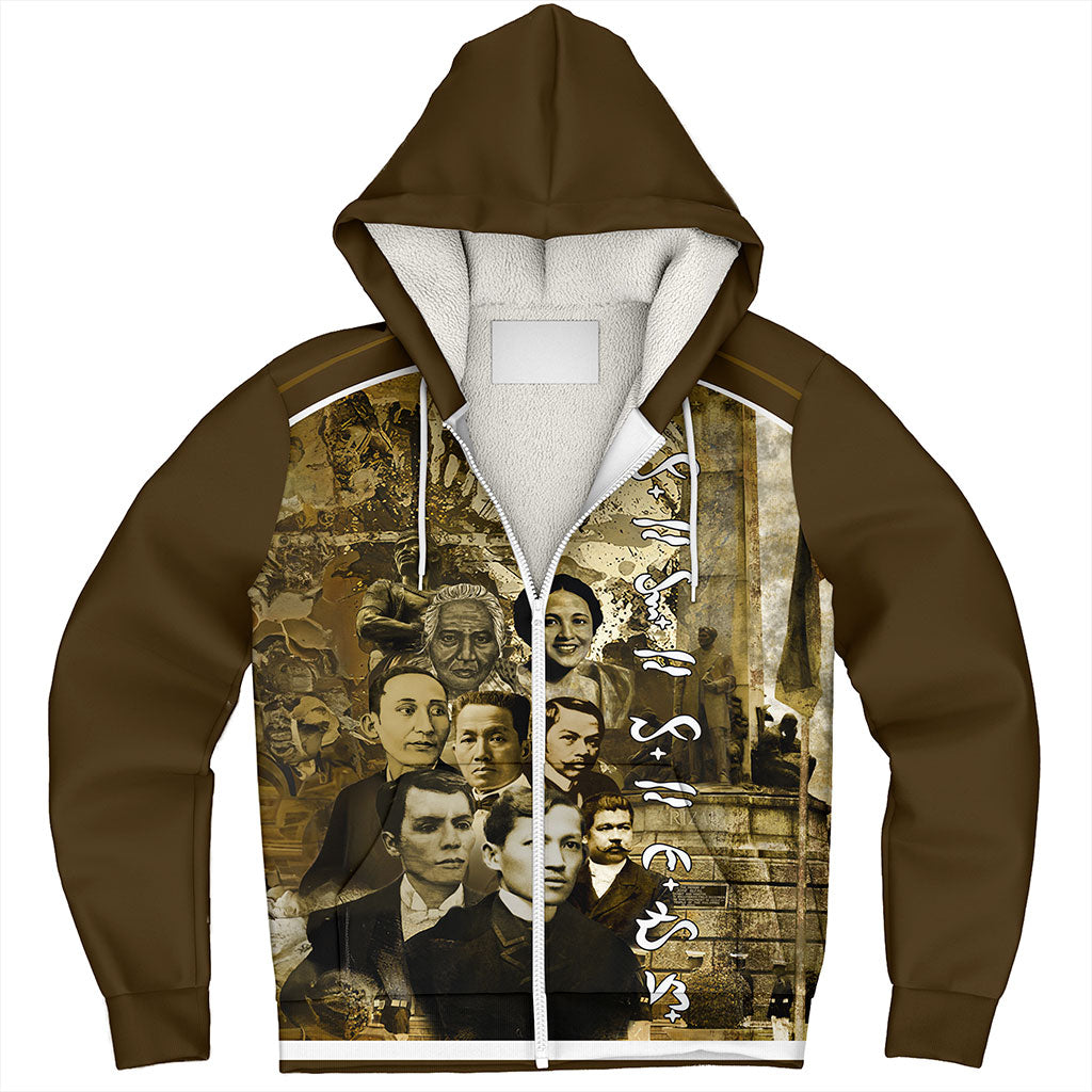 Philippines Filipinos Sherpa Hoodie National Heroes Background