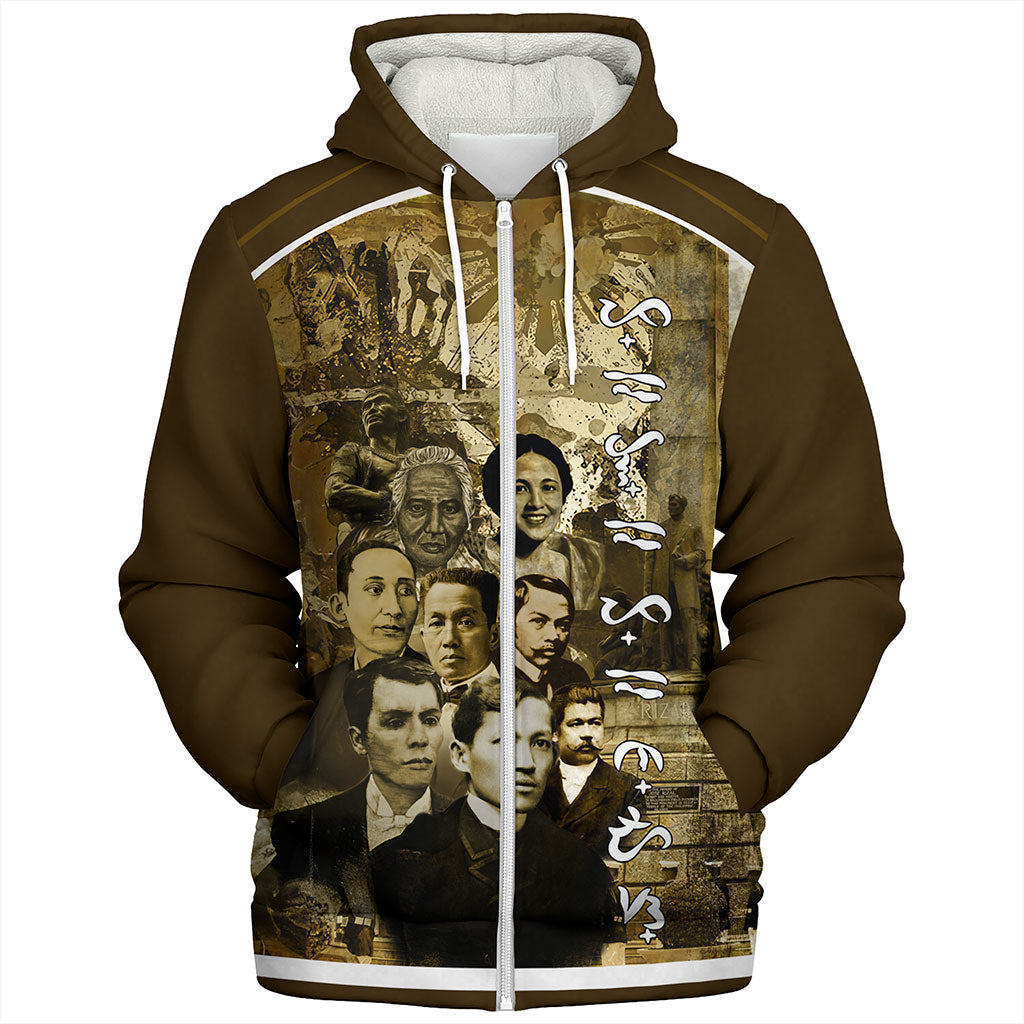 Philippines Filipinos Sherpa Hoodie National Heroes Background