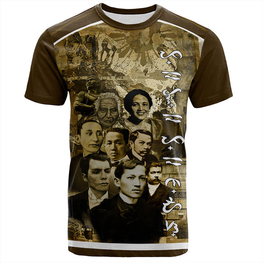 Philippines Filipinos T-Shirt National Heroes Background