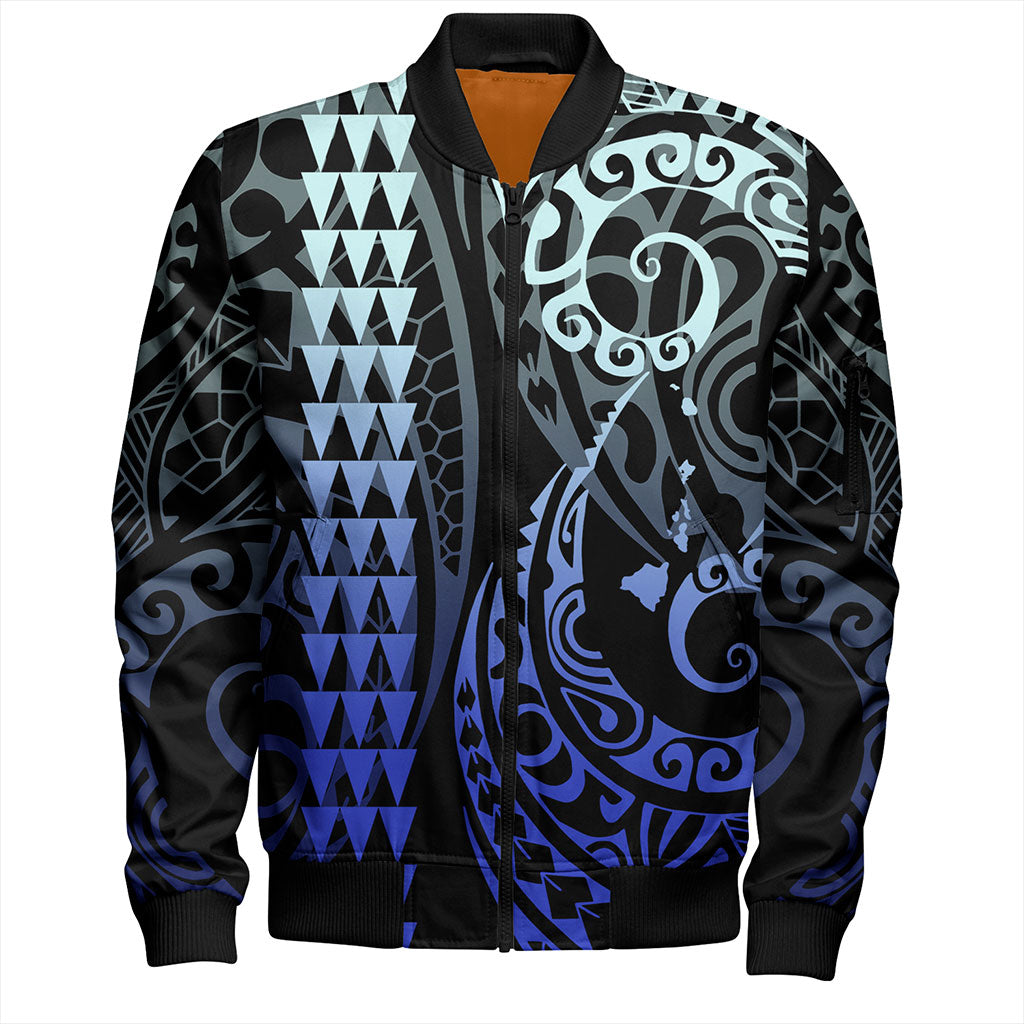Hawaii Bomber Jacket Map Kakau Style