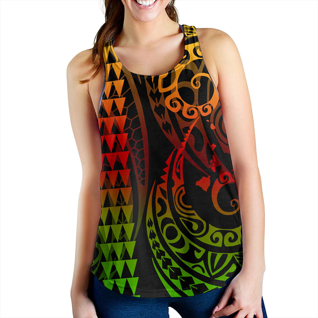 Hawaii Women Tank Map Kakau Style